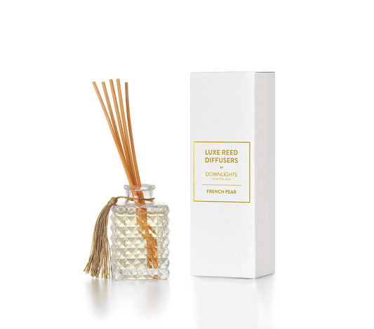 Elegant 100ml glass reed diffuser. NZ made, long-lasting fragrance. A flameless gift for home, office, or a special treat.