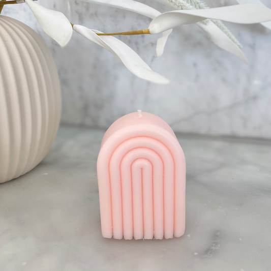 Rainbow Candle in Pink