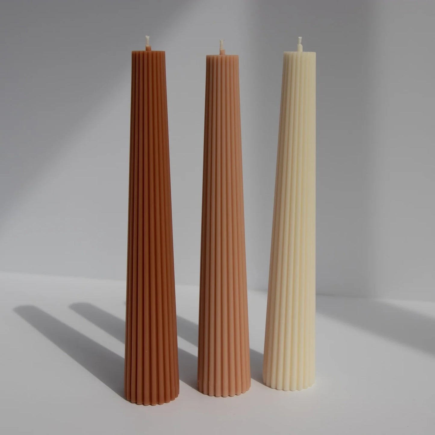 Three Free Standing Taper Candles