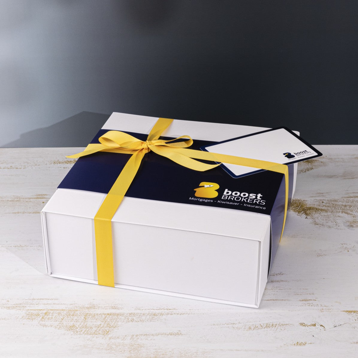 White Magnetic Gift Box with Packaging & Ribbon