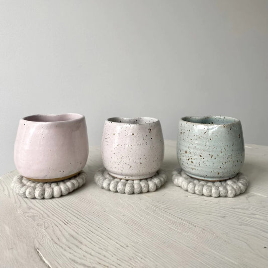 These beatifically crafted heart shaped mugs are made by Ceramics by Fiona in Christchurch and are available in pink or white. Ceramics are dishwasher and microwave safe, however like most handmade objects they will last longer if hand washed.