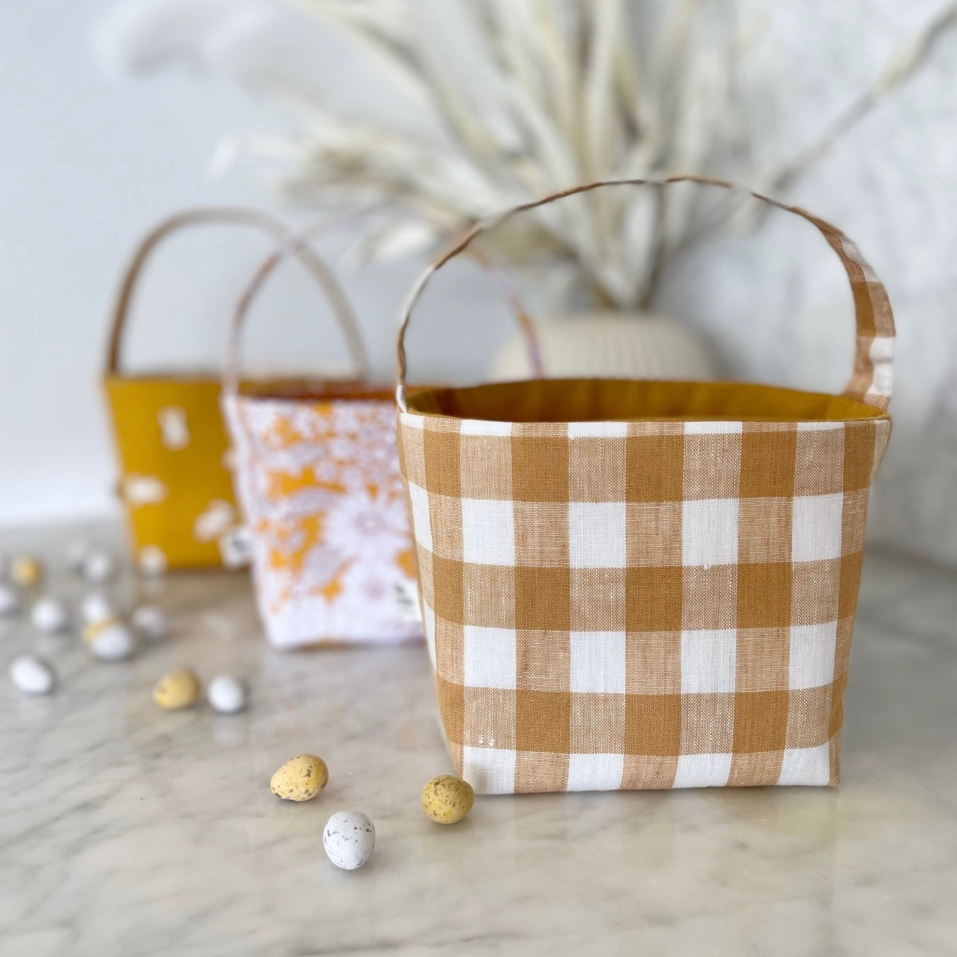 Easter Fabric Baskets - Bunnies, Sunflowers and Gingham