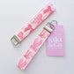 A cute as can be pink bow design chain, handmade in Nelson, New Zealand by Kiki & Co Kiki & Co keychains are fabulous when you are busy and on the go. They fit easily over your wrist which is so good when your hands are full. They look super cute and never get lost in your handbag. 