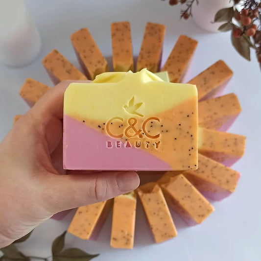 Gift Box NZ | New Zealand made products | Mandarin Soap | Gift in New Zealand  Mandarin soap is lovingly handmade by C&C Beauty in small batches using the traditional cold process method, then cured for a minimum of six weeks. Cold process soap is amazing for sensitive skin types.