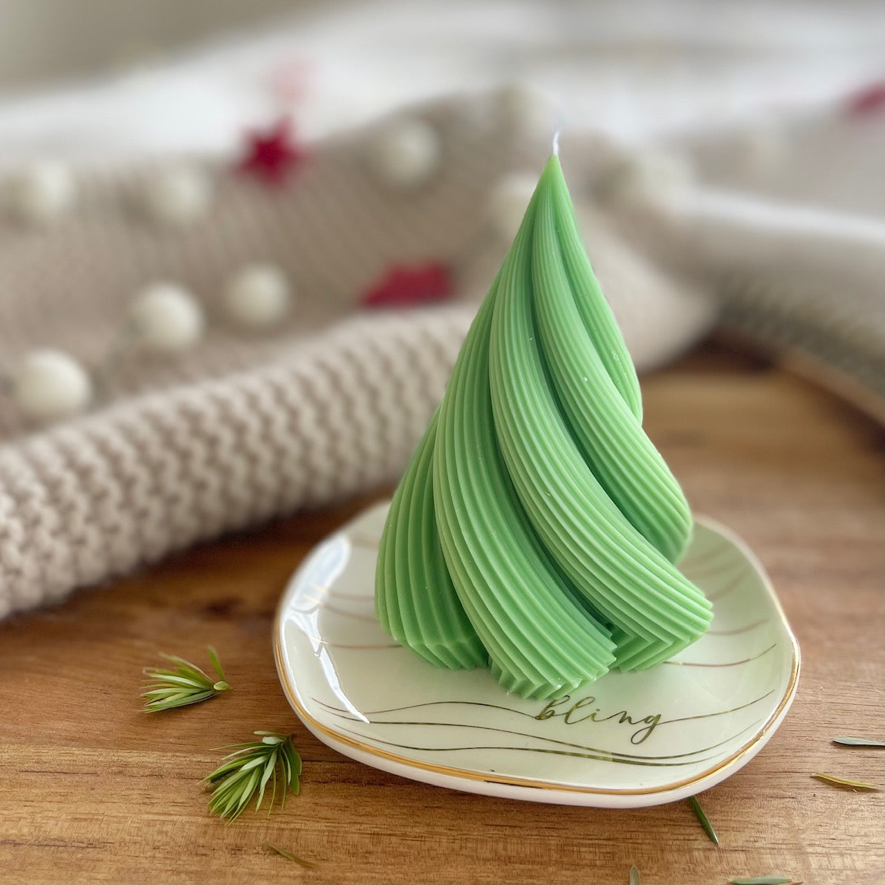 Hand-poured pine tree candle from NZ. Perfect for your Christmas table or as a unique addition to your gift box NZ