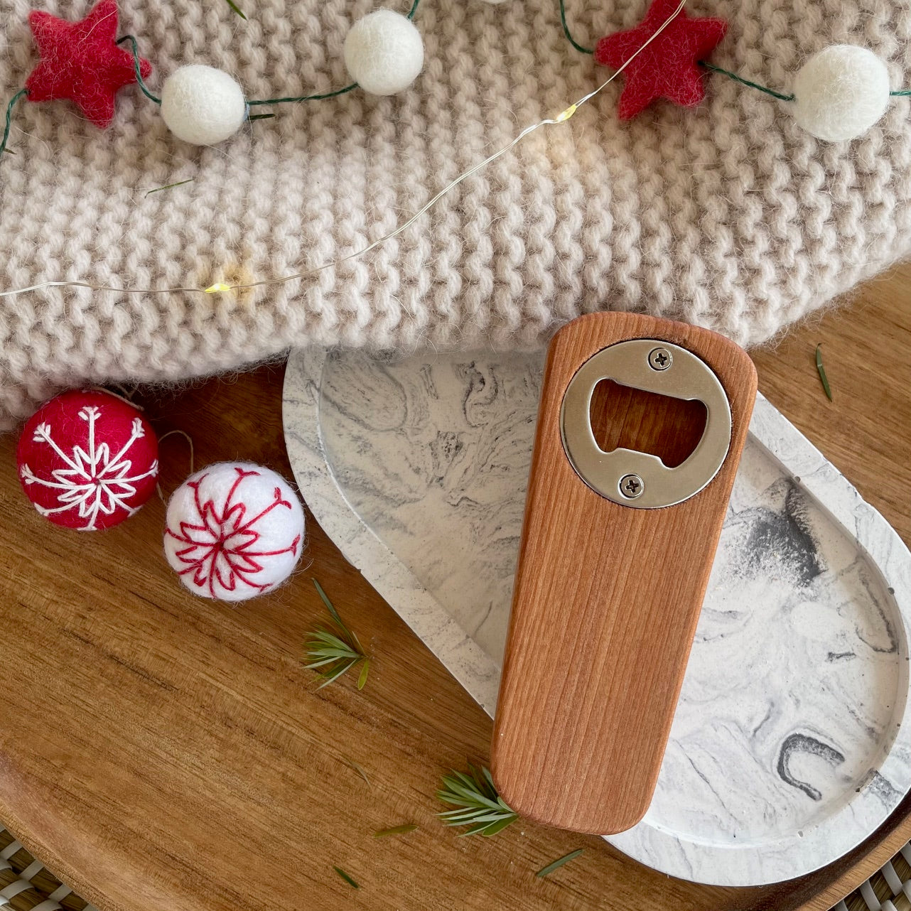 Crafted from reclaimed Totara, this stylish bottle opener is perfect for your gift box NZ or as a unique standalone gift!