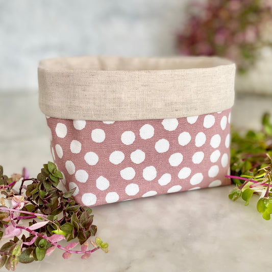 Fabric Box in Rose with White Spots